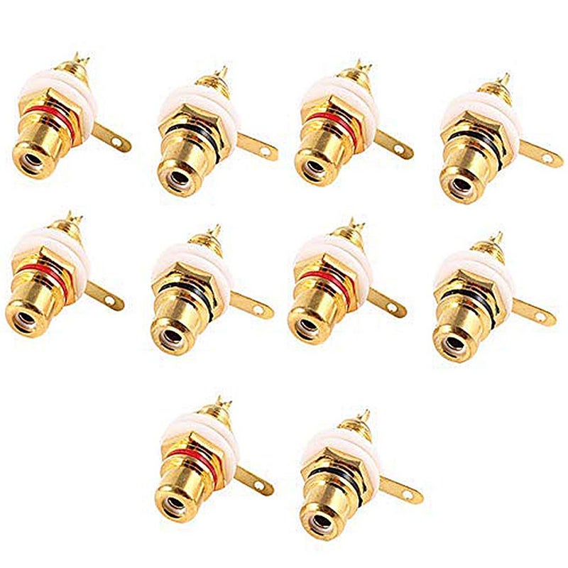 Dahszhi Audio Terminal Jack Panel Mount RCA Female Socket Connector Chassis Panel Mount - 5 Pairs - Image 1